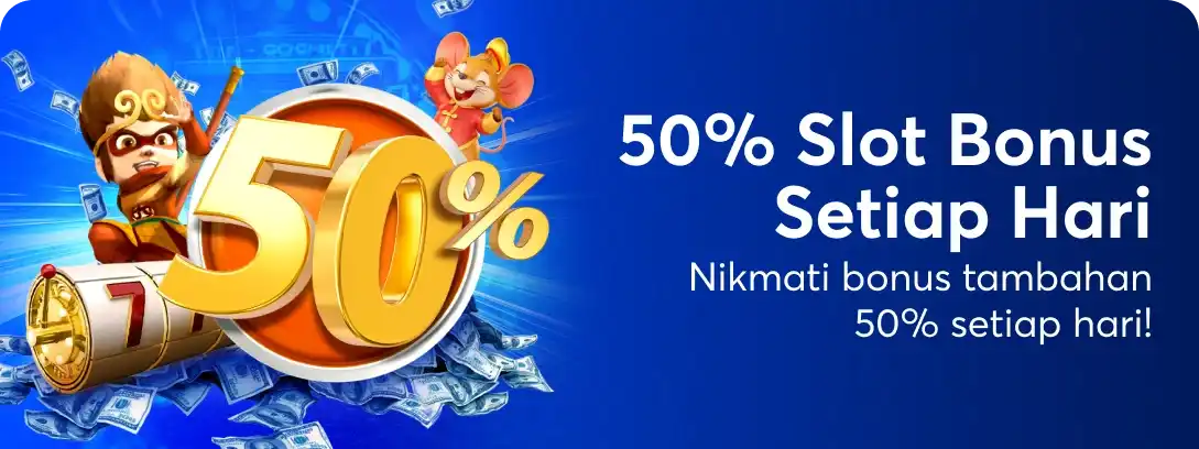 50% Daily Slot Reload Bonus